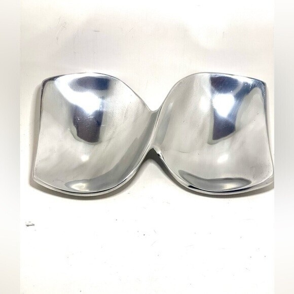 Ihi India Polished Aluminum Double Serving Bowl. - Picture 1 of 5